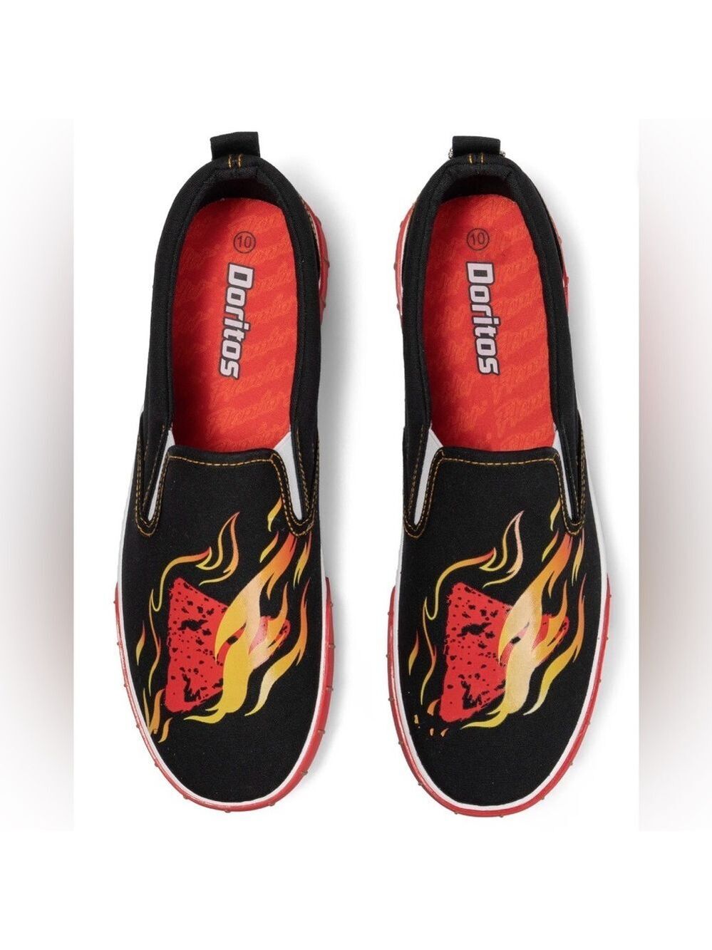 🔥🌶️Doritos Flamin’ Hot Slip-On Sneakers Men’s Size 10.5 Canvas Red & Black 🌶️🔥 - Picture 3 of 16